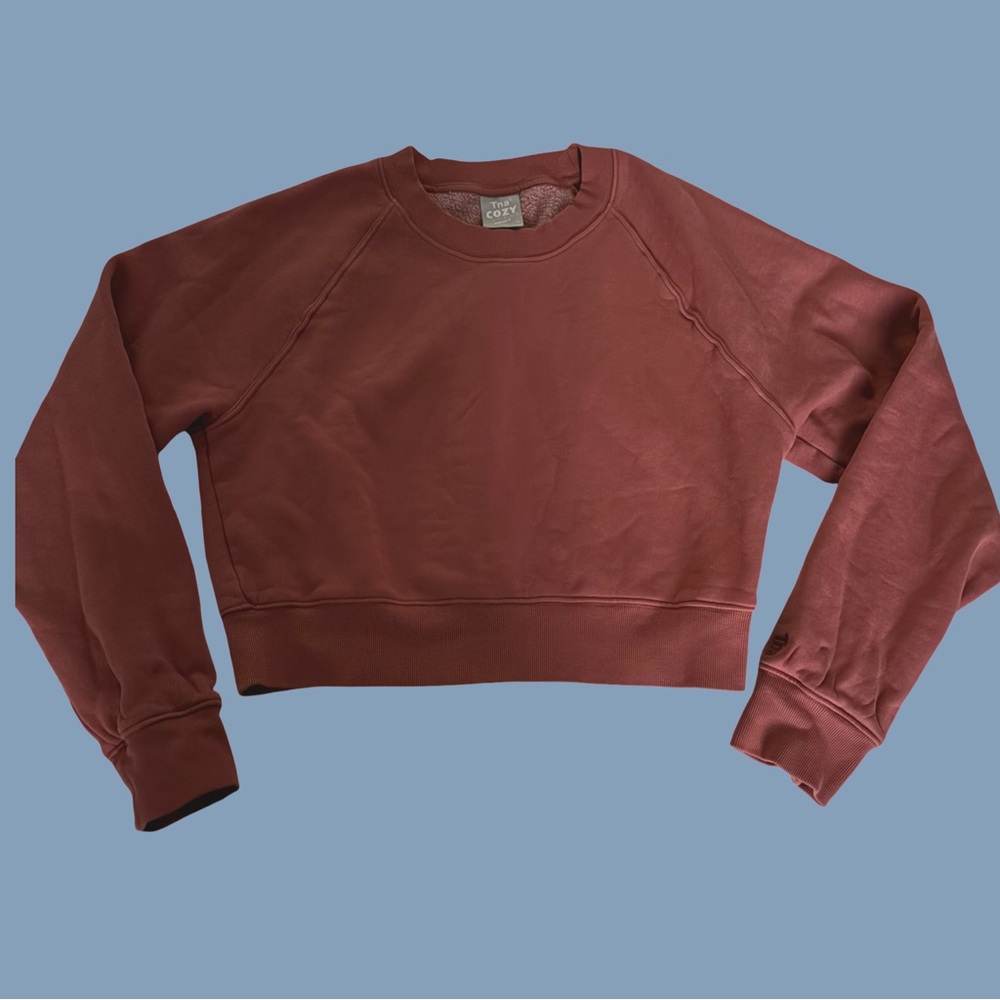 Aritzia TNA Cozy Perfect Sweatshirt Cropped Fleece Crew Neck